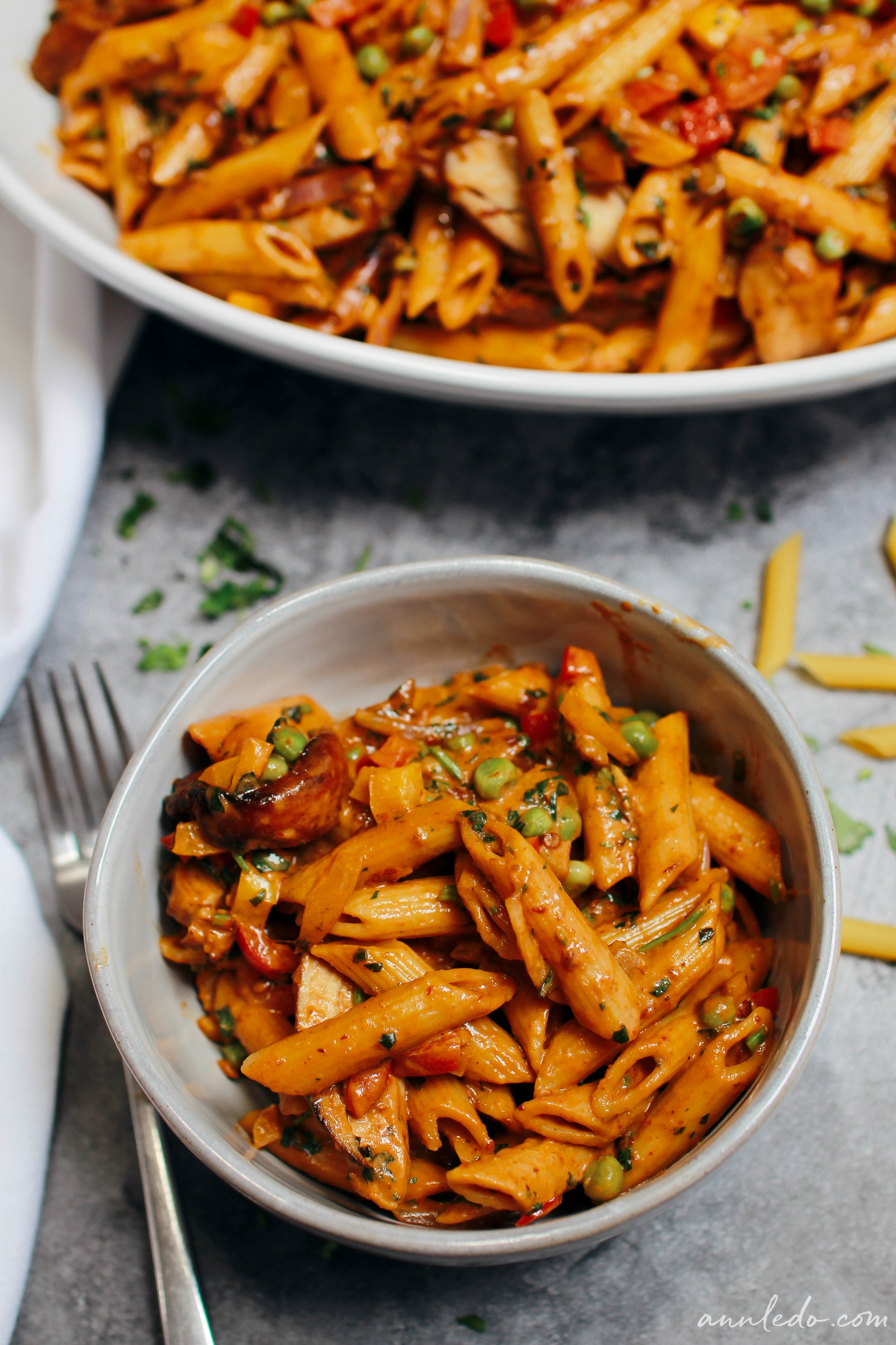 Spicy Chipotle Pasta with Honey Soy Chicken // Easy One Hour Meal